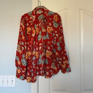 LOFT multi-colored floral blouse. Size S.